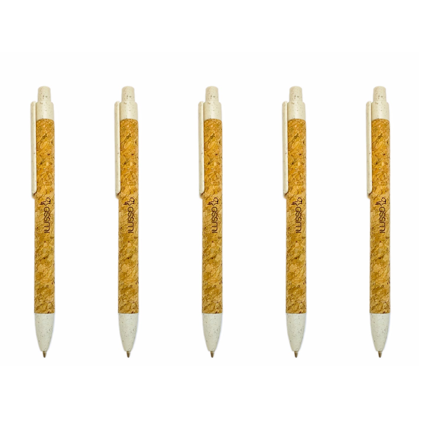 5pz Penna in sughero con minuterie in paglia di frumento Gea ILUSSO