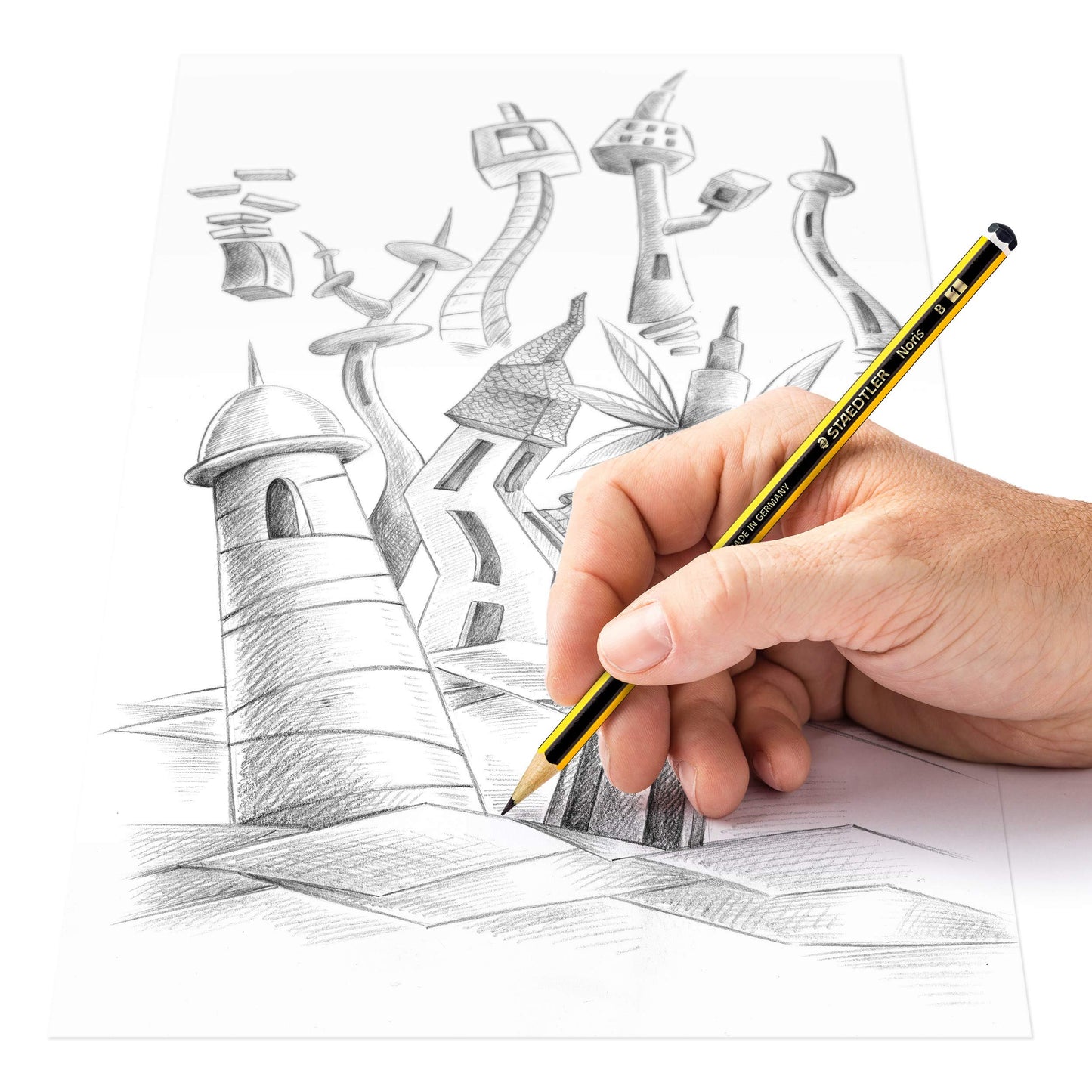 Staedtler 120 511Bkdst Set Scuola Study Set, Comprendente 2 Matite Noris Hb, Una Gomma Mars Plastic e Un Temperamatite Noris con Serbatoio