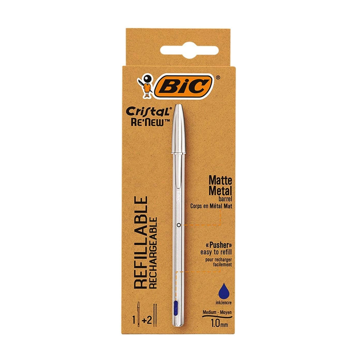 BIC 92065 Penna Sfera Con Cappuccio Cristal Re'New 1Mm