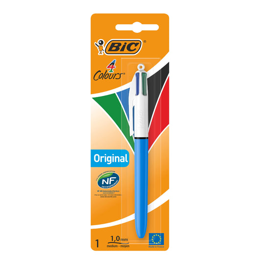 BIC 4 Colours Original Penna A Sfera A Scatto Punta Media (1,00 mm) - Pacco da 1