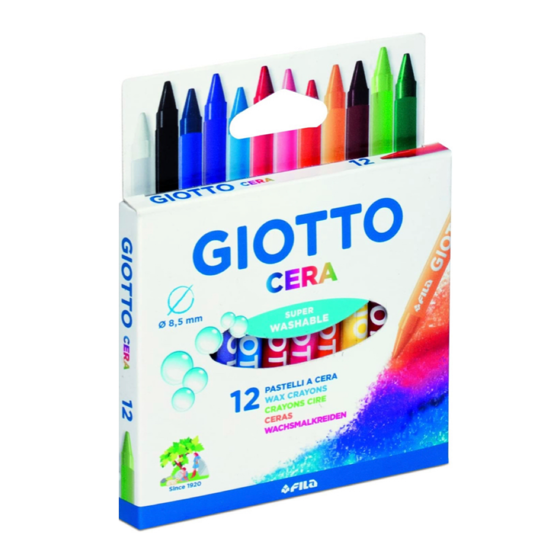 Giotto 281200 - Pastelli a Cera in Astuccio da 12 Colori