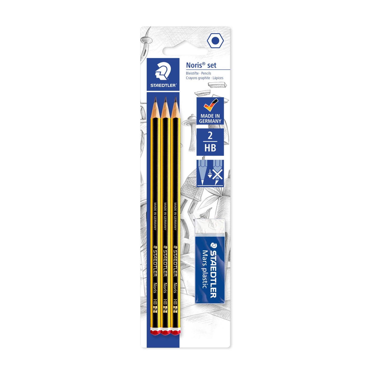 Staedtler 120 R BK3D Matita HB e Gomma, 1 Pezzo