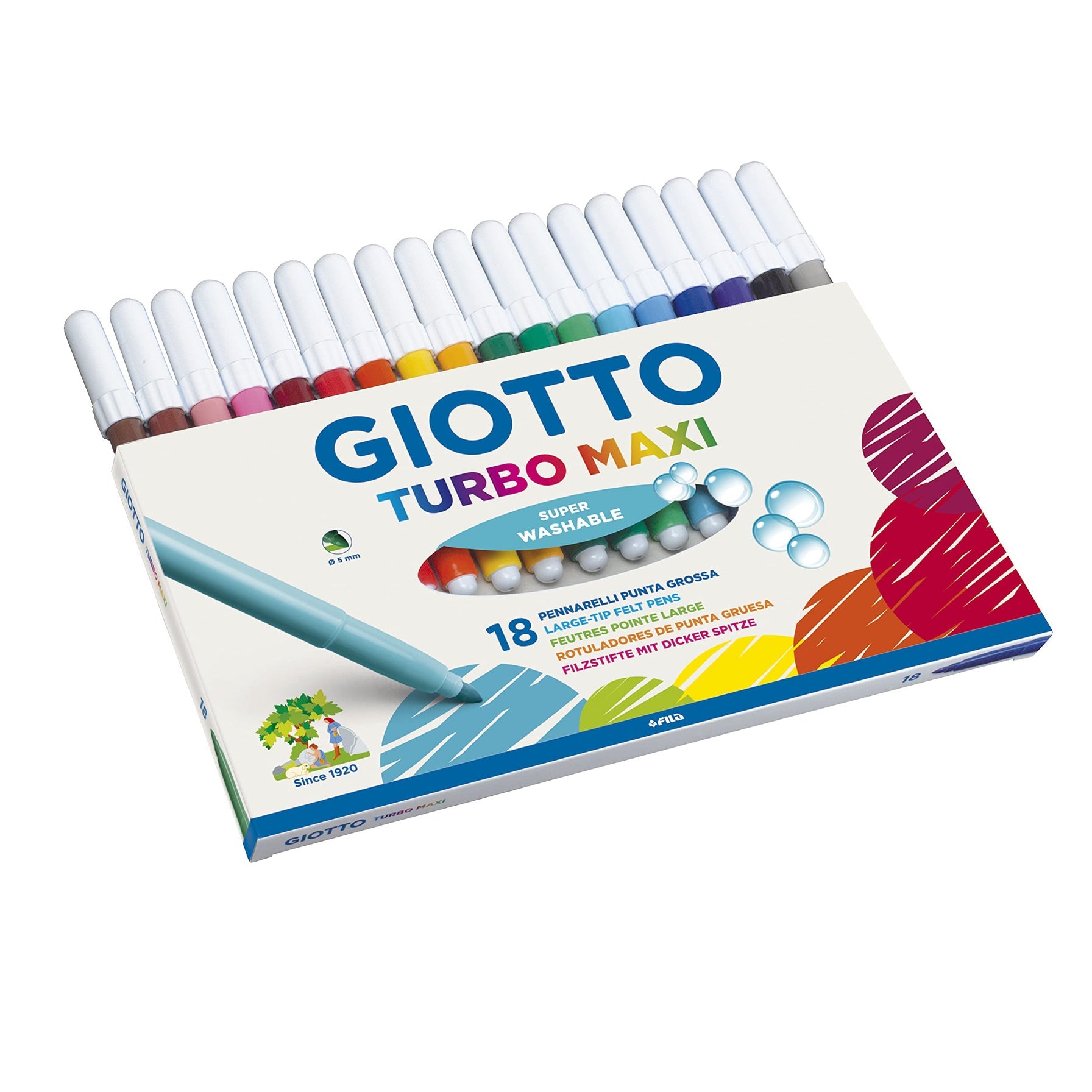 Giotto Turbo Maxi F076300, Pennarelli, Punta Larga da 5mm, Confezione –  ILUSSO