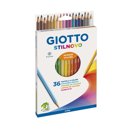 Giotto Stilnovo Pastelli Colorati In Astuccio 36 Colori, Multicolore, 13 X 1.6 X 22 Cm